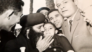 Ayman Mounir with Pope Shenouda just after he was chosen